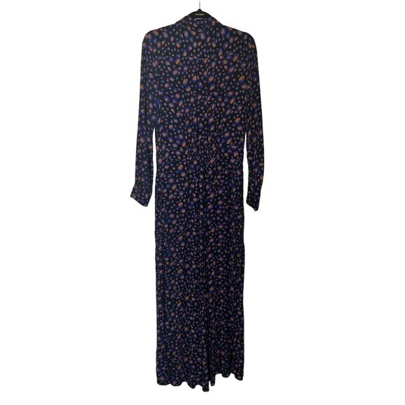 Anthropologie Women's Wide Leg Jumpsuit Size 12 Loveland Sapphire Button Front - Picture 4 of 14